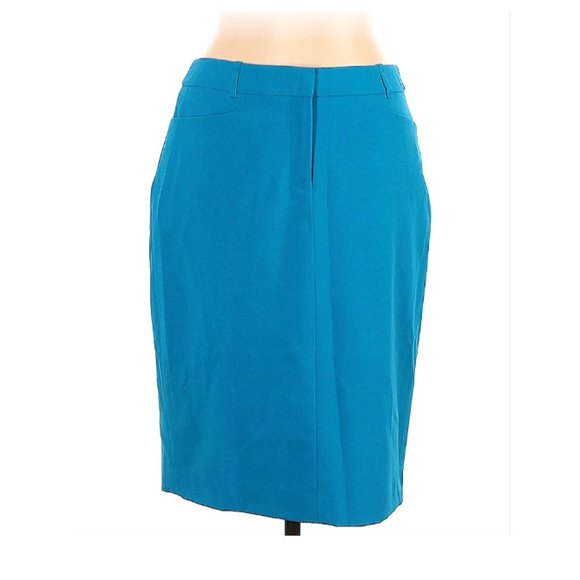 Calvin Klein | Womens Skirt Size 2 Pencil Lined Turquoise Blue - Picture 2 of 11